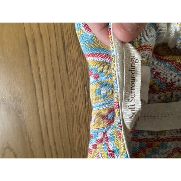 Soft Surroundings Sedona Fringe Open Kimono Cardigan Duster Size Measured Boho - Picture 8 of 9